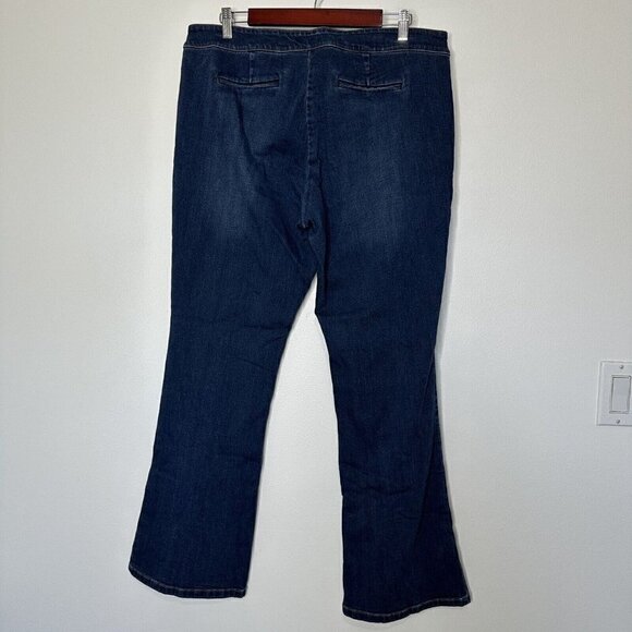 J Jill York Boot Cut Blue Jeans Size 14 Stretch Denim Pockets Mid-Rise - Picture 2 of 11